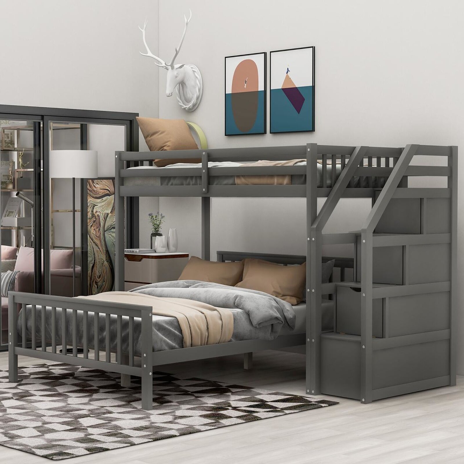 Viv + Rae Douglaston Twin Over Full L-Shaped Bunk Beds by Viv + Rae ...