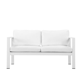Baldwin Efficiently Advantageous Upholstered Anodized Aluminum Loveseat With Cushions by Brayden Studio Design