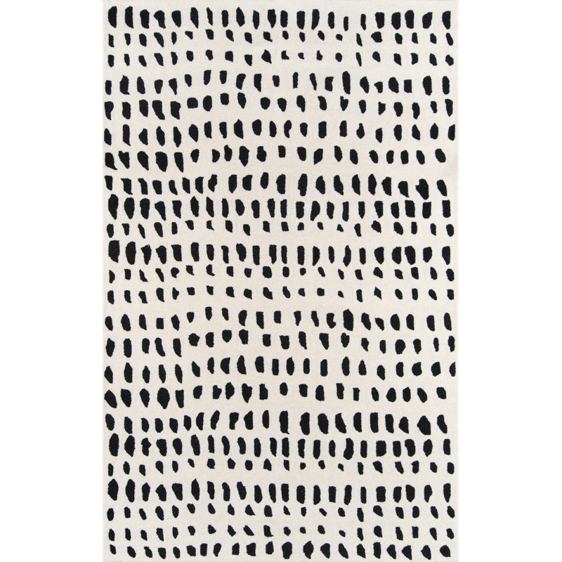 Novogratz Polka Dots Handmade Tufted Wool Ivory Black Area Rug Reviews Wayfair