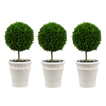 2x Potted Buxus Box Ball Plant Decorative Artificial Indoor Outdoor Garden Pot 