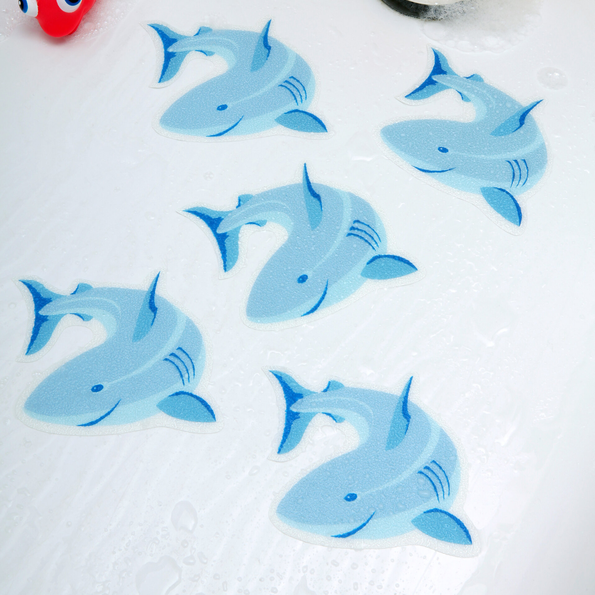 Shark Non-Slip Safety Applique Decal Stickers Bath Tub Shower Pack of 5 