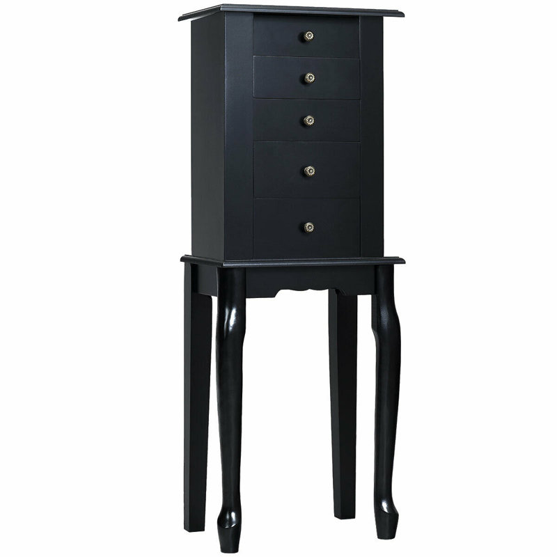 Charlton Home Chilmark Free Standing Jewelry Armoire With Mirror