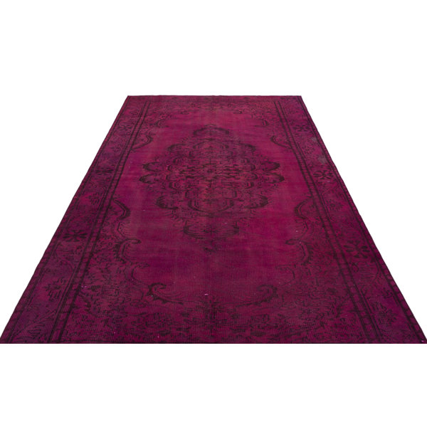 Rosalind Wheeler Aliehs Hand-Knotted 100% Wool Maroon Rug | Wayfair.co.uk