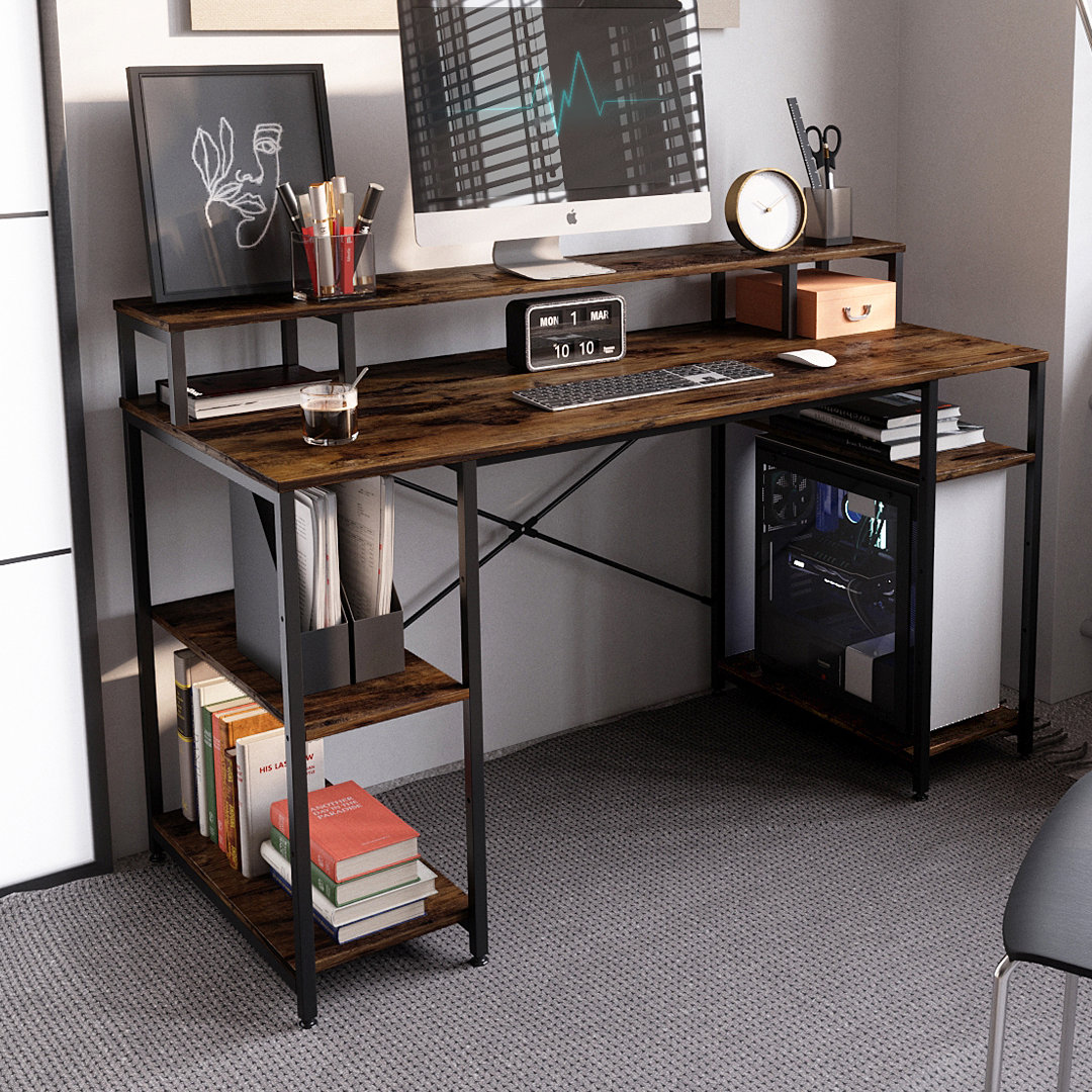 17 Stories Computer Desk With Ergonomic 
