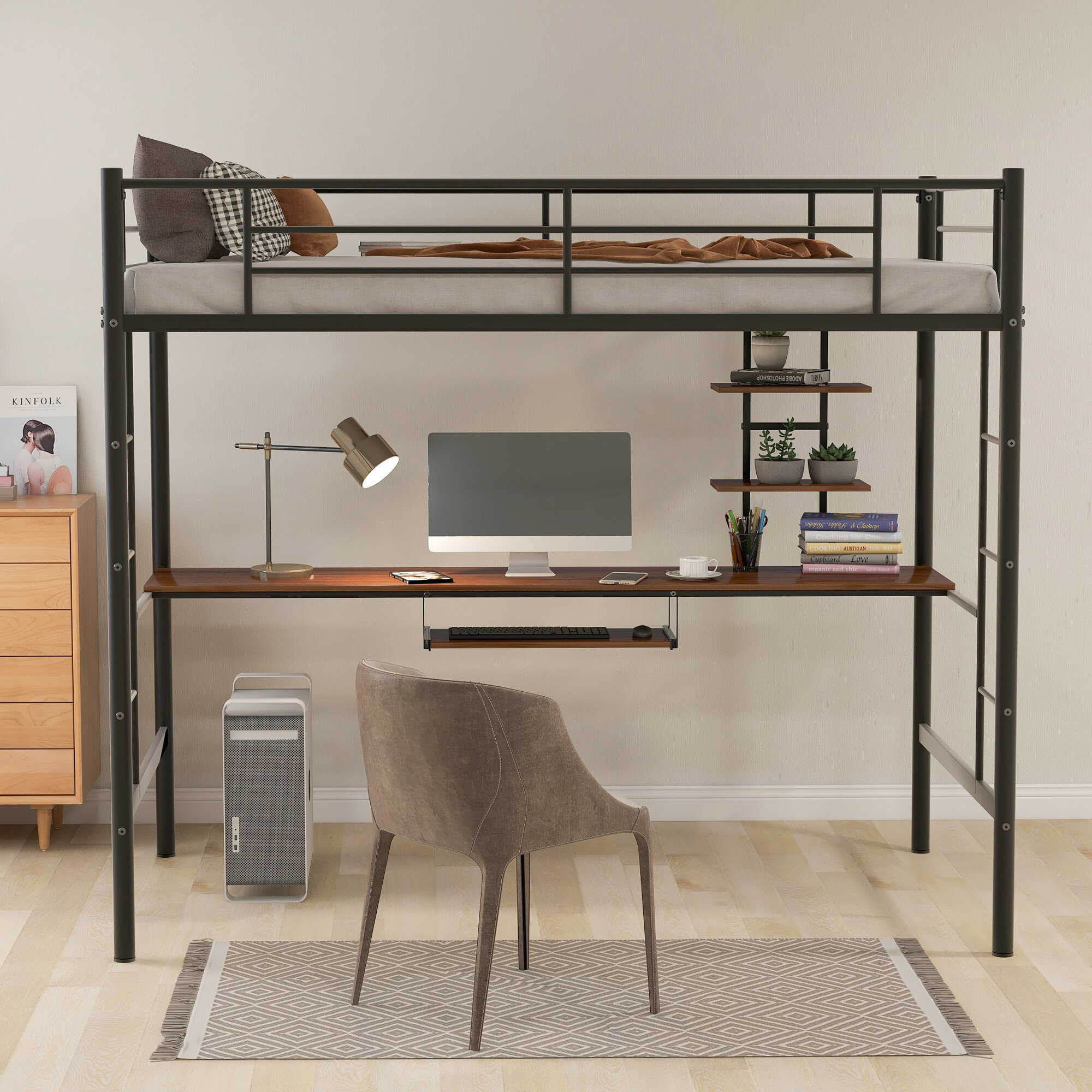 loft bed with computer desk