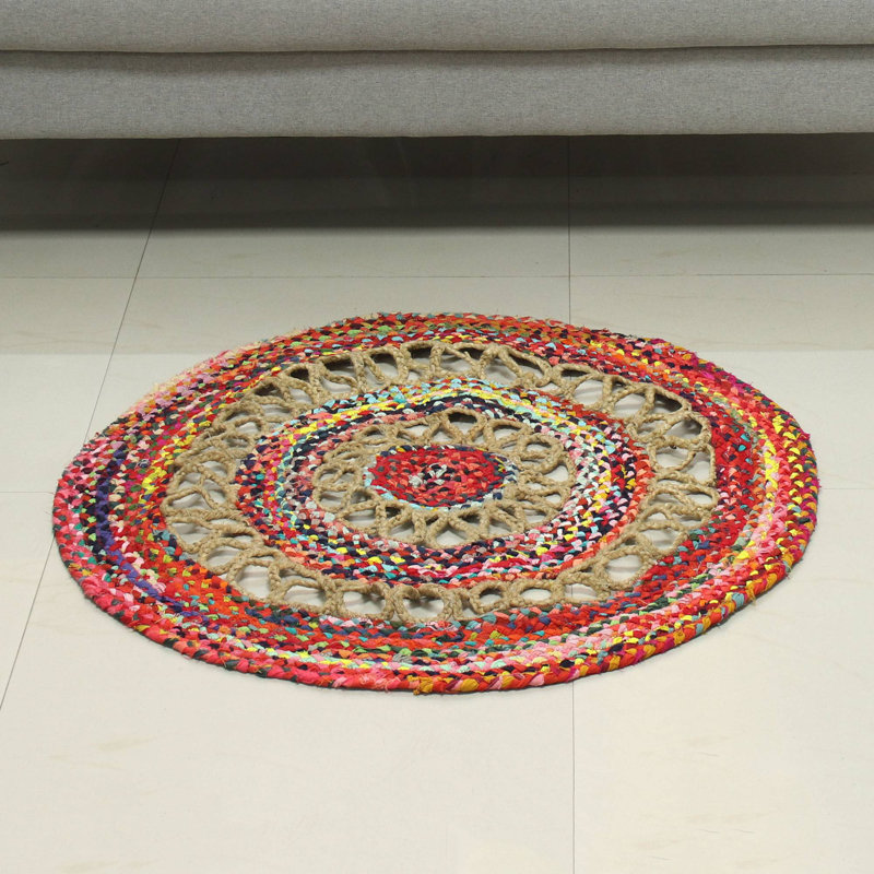 World Menagerie Round Maybell Hand Braided 3' Jute Red ... (800 x 800 Pixel)