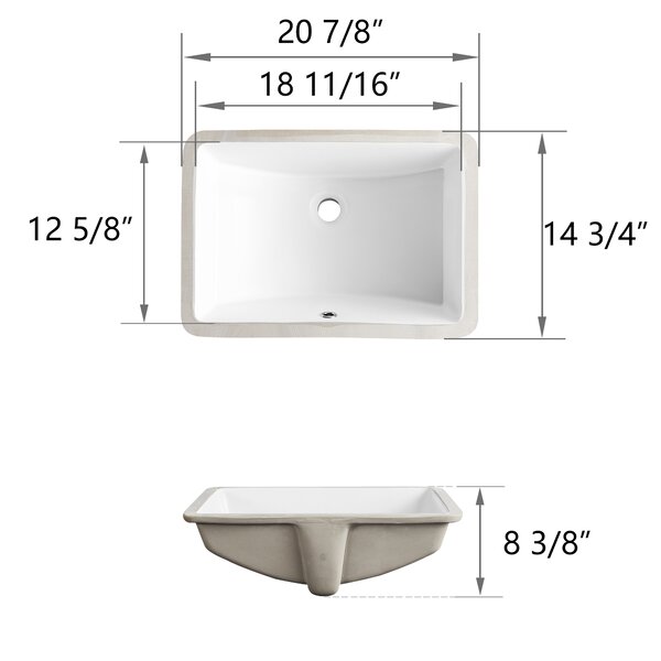 DeerValley White Vitreous China Rectangular Undermount Bathroom Sink ...