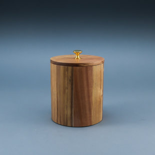 Wood Kitchen Canisters Jars You Ll Love Wayfair Everson Medium Acacia Wood Kitchen Canister