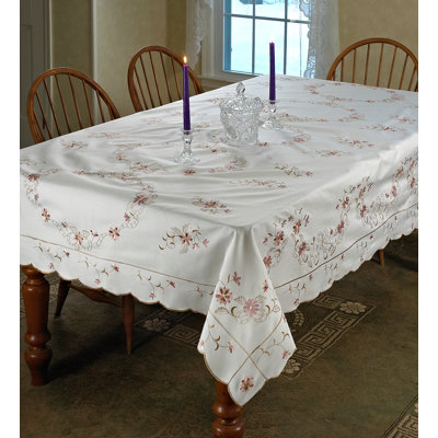 Leffler Tablecloth Size: 52" W x 70" L, Color: White