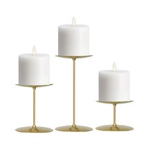 smtyle Silver Candle Holders Set of 3 Candelabra with Iron-3.5 Diameter Ideal for Pillar LED Candles