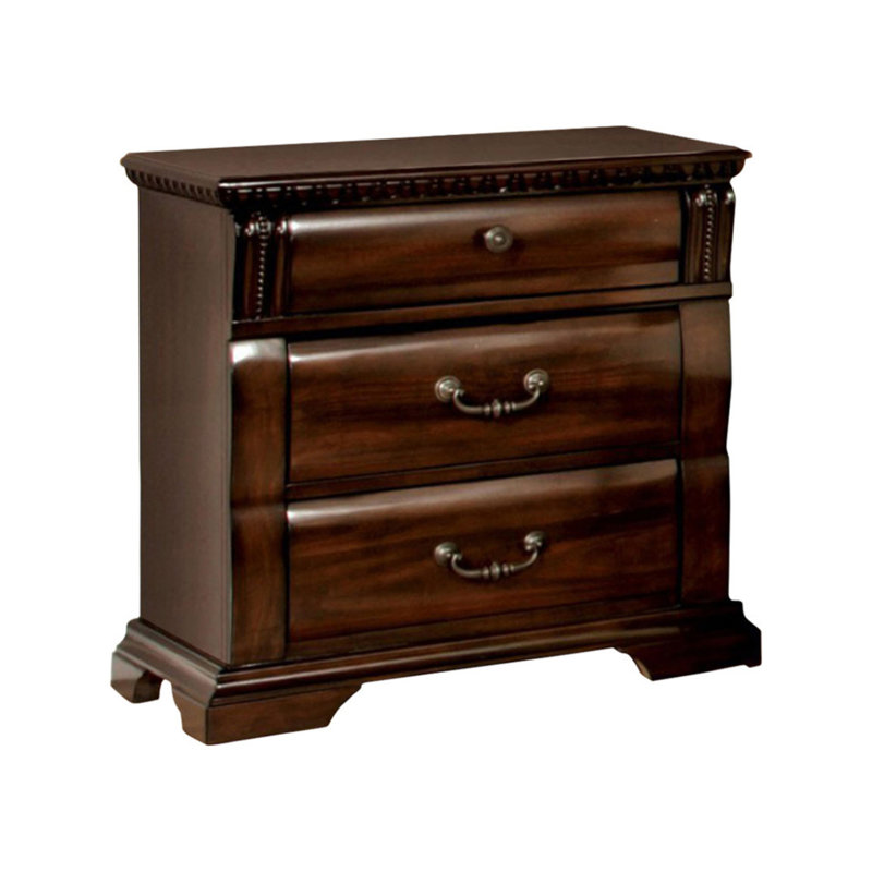 Darby Home Co Grisel 3 Drawer Solid Wood Nightstand In Cherry Wayfair