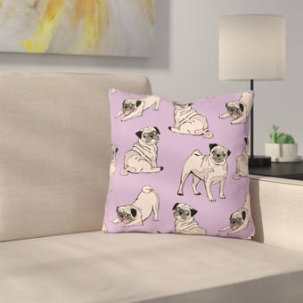 East Urban Home Pug Indoor Outdoor Throw Pillow Wayfair