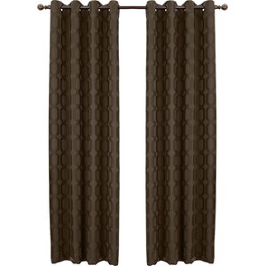 Vernon Geometric Blackout Grommet Single Curtain Panel