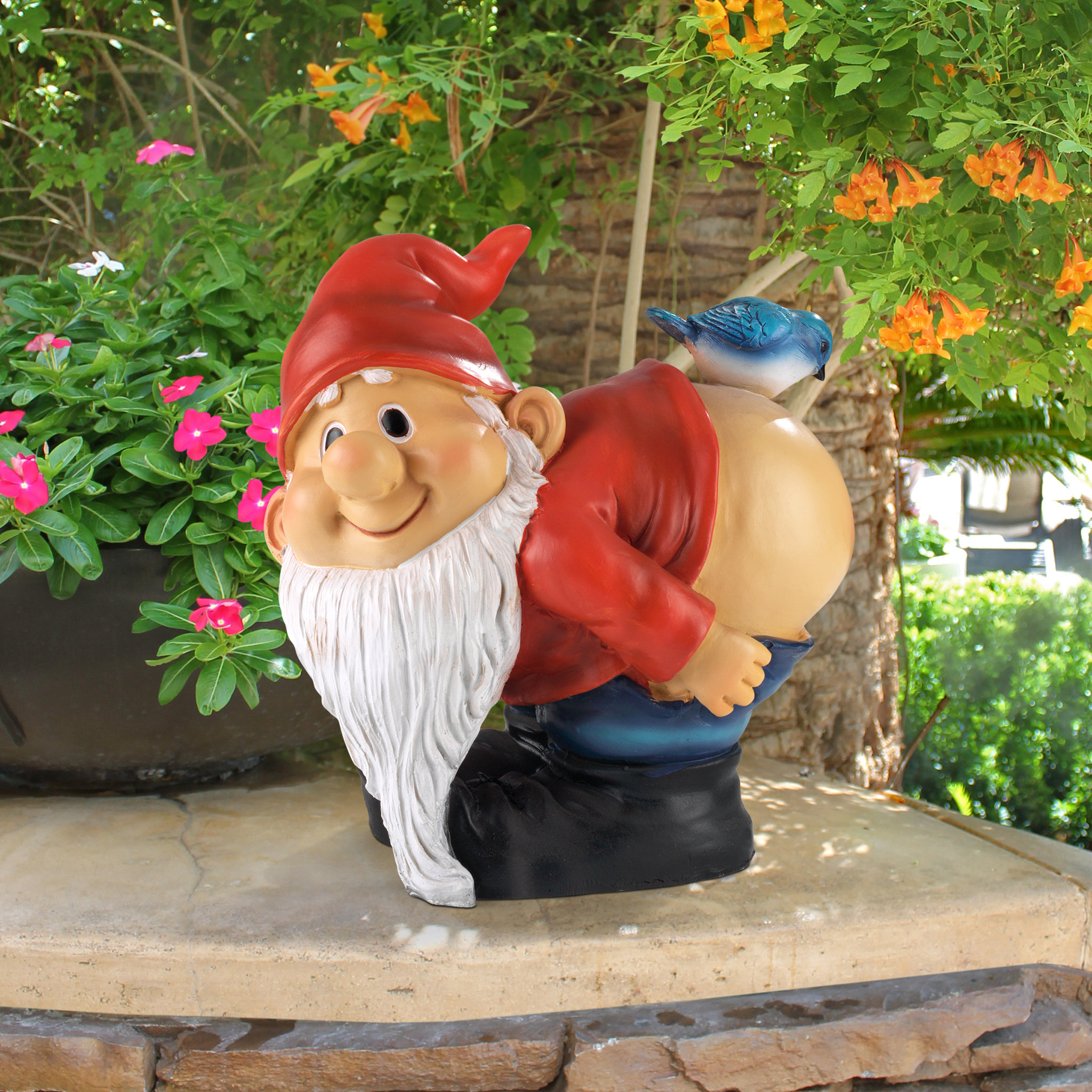 Design Toscano Loonie Moonie Bare Buttocks Garden Gnome Statue