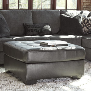 Benitez Leather Ottoman by Latitude Run