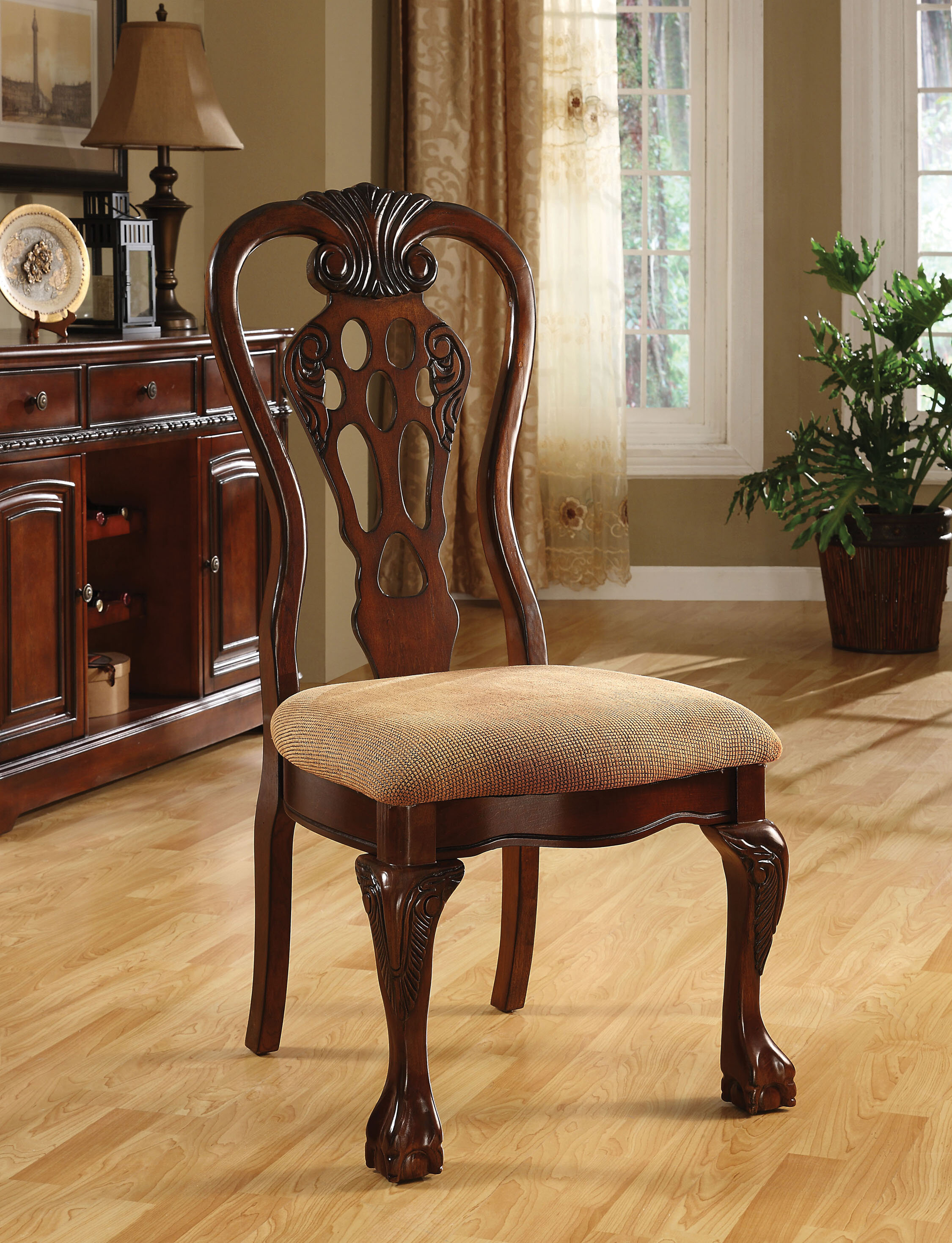 queen anne wood chair