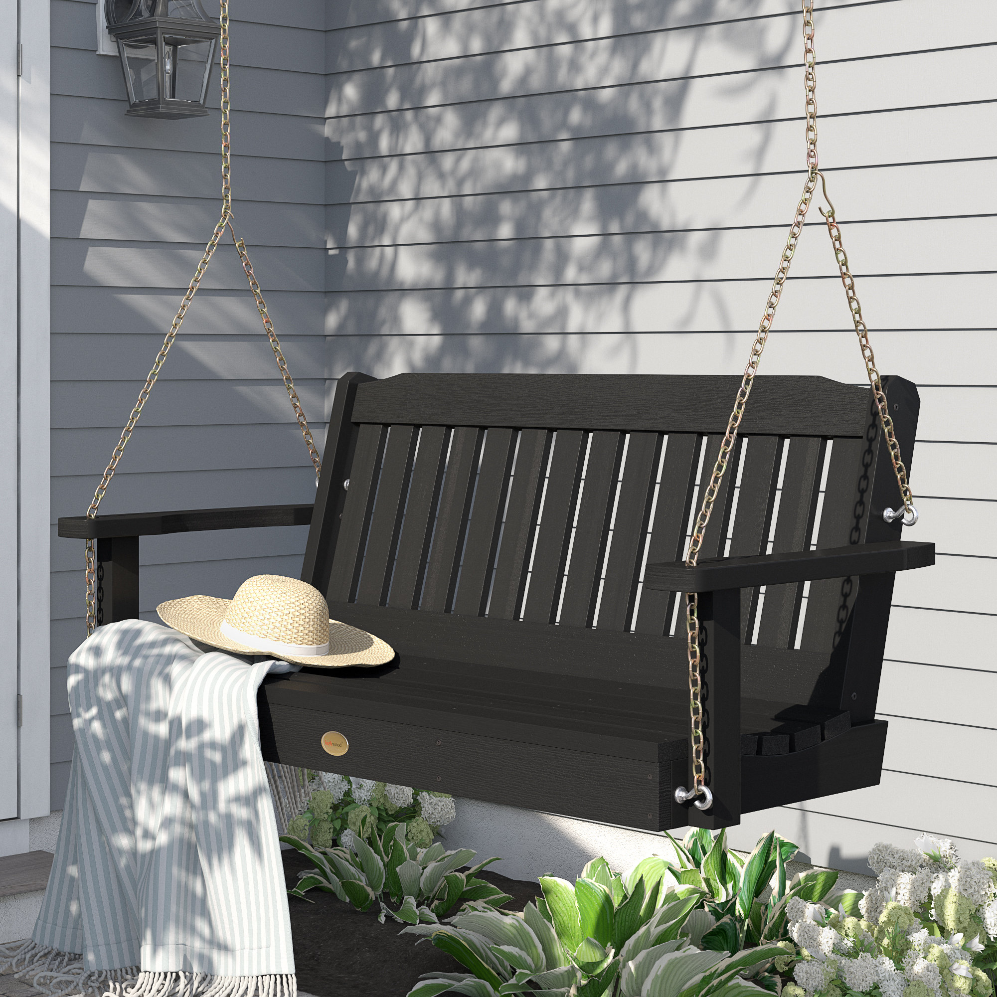 black front porch swing