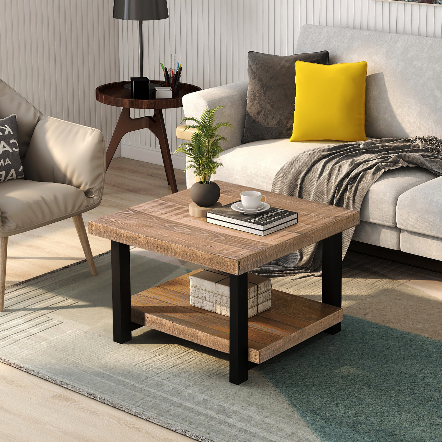 Millwood Pines Hardt 4 Legs Coffee Table with Storage & Reviews | Wayfair