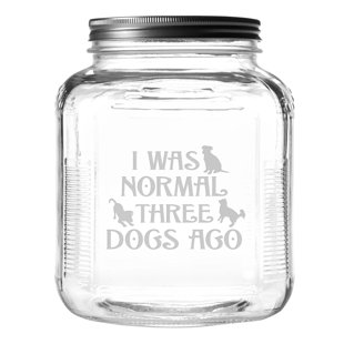 4 Hound Dogs in bath in Ceramic jar with lid