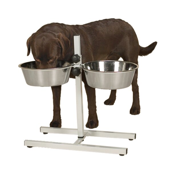 adjustable elevated dog feeder