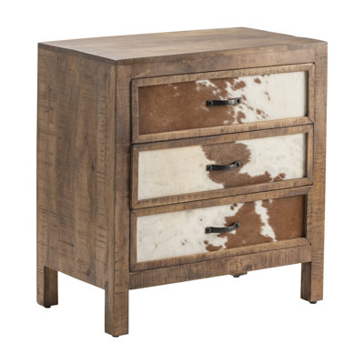 Aariv 3 Drawer Cowhide Accent Chest