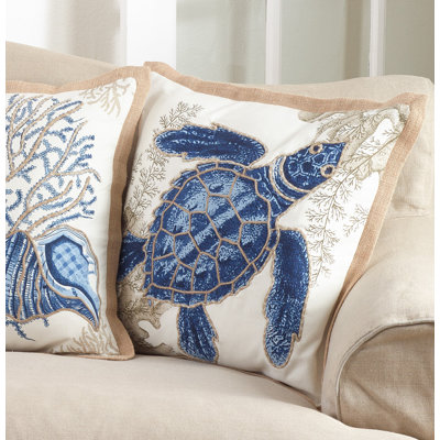 Neptunian Sea Turtle  Cotton Pillow Cover & Insert