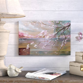 Ophelia Co Sakura Cherry Blossom Acrylic Painting Print On