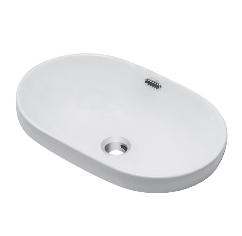 DECOLAV Ava Classically Redefined Ceramic Oval Vessel Bathroom Sink