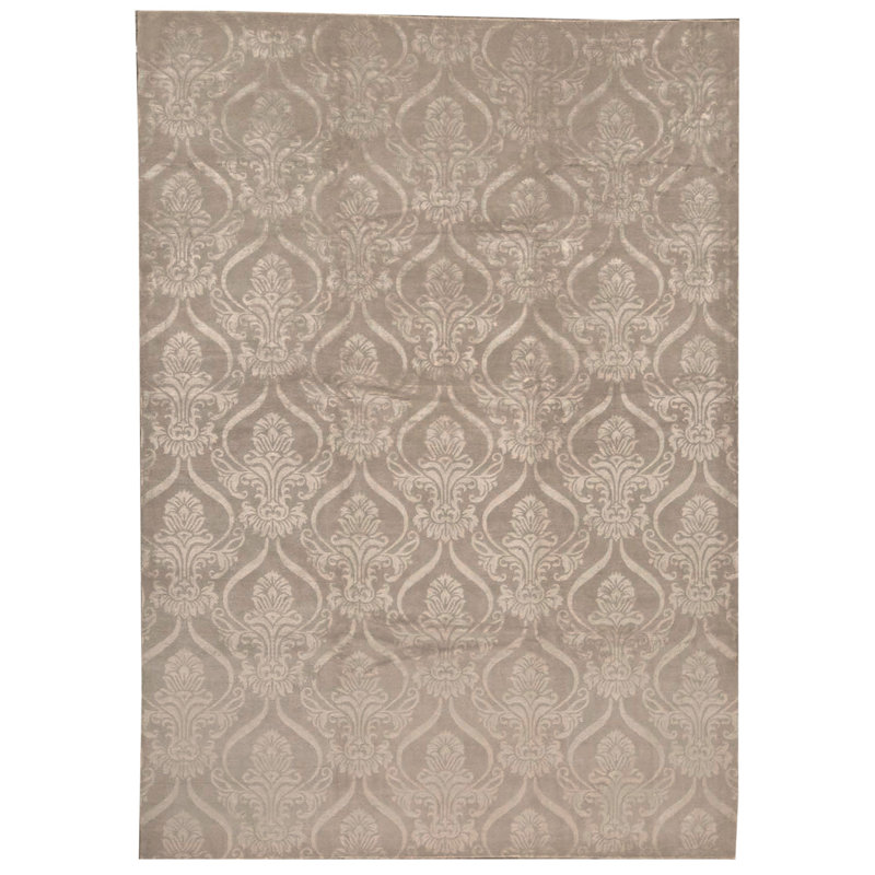 Bokara Rug Co Inc Himalayan Floral Hand Knotted Silver Area Rug Wayfair
