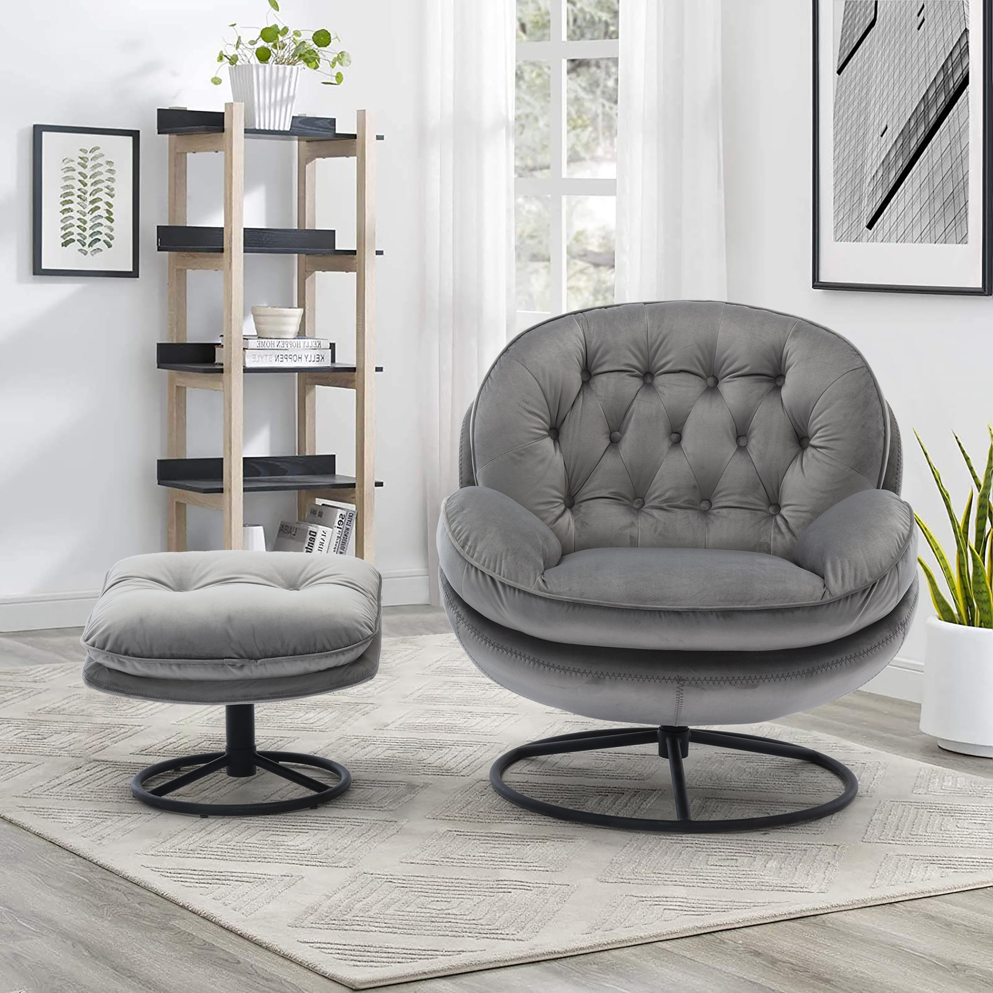 Grovelane Anouk Upholstered Swivel Accent Chair & Reviews | Wayfair