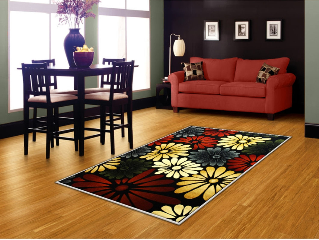 Red Barrel Studio Rayan Flower Yellow Black Area Rug Reviews Rayan Flower Red Yellow Black Area Rug