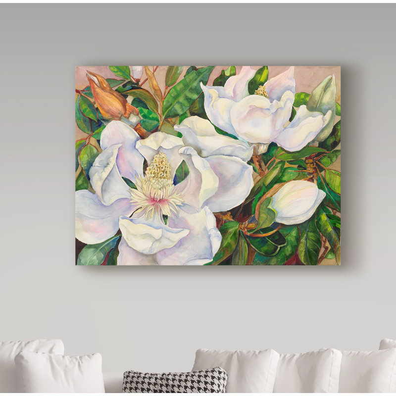 Trademark Art Magnolia Tree Acrylic Painting Print On Wrapped