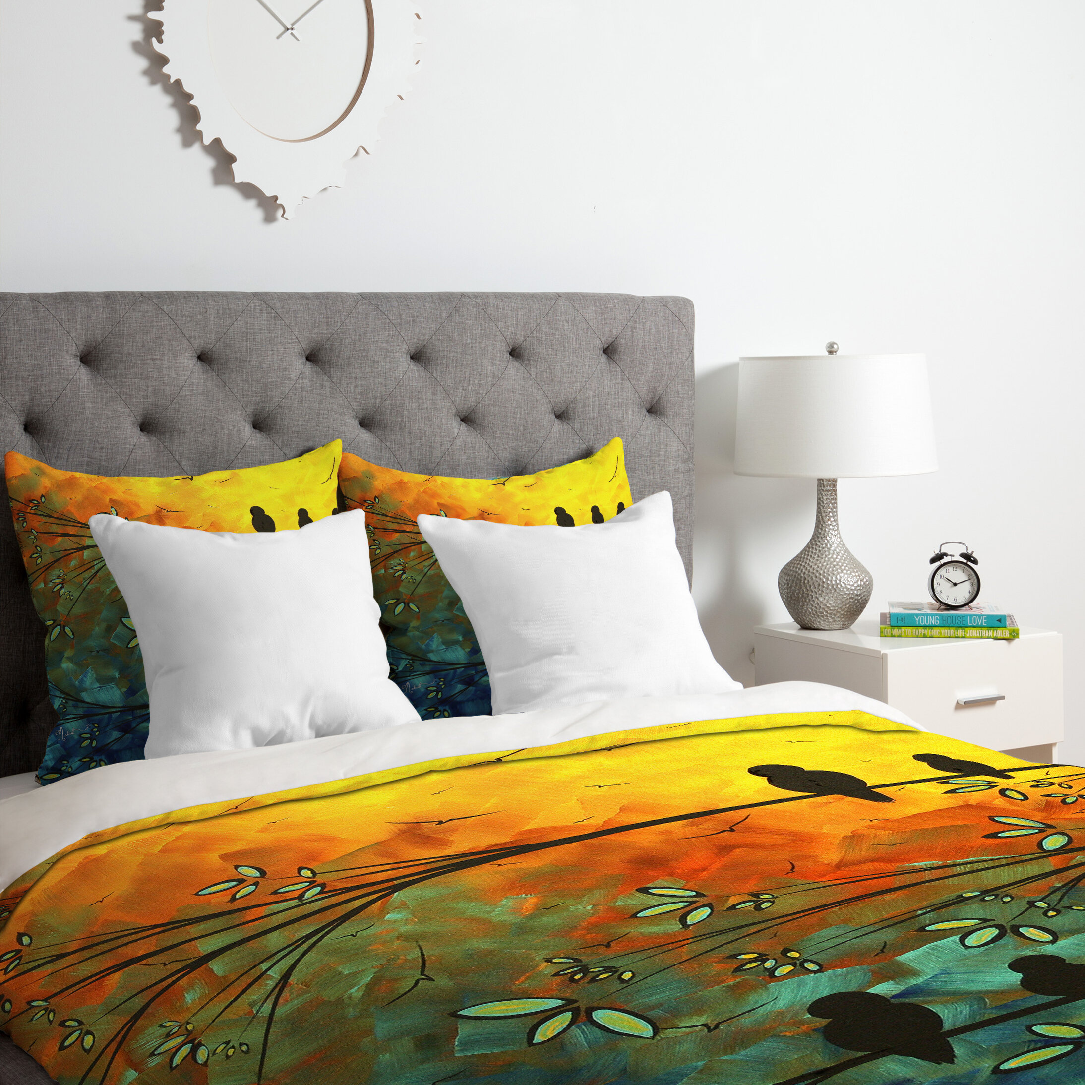 East Urban Home Birds Of A Feather Duvet Cover Set Wayfair