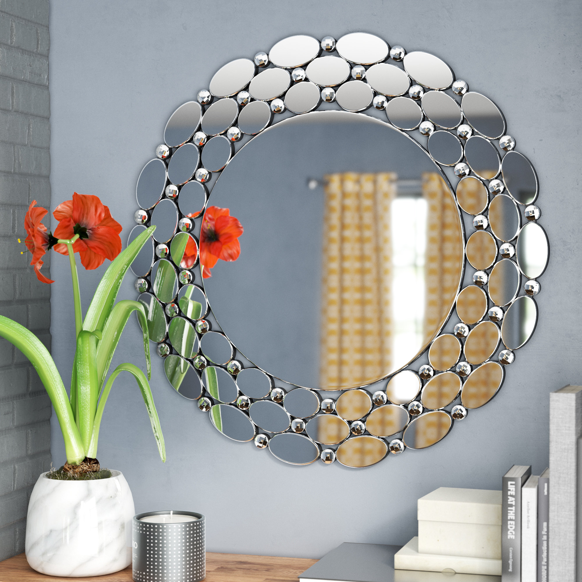 Willa Arlo Interiors Stillings Round Wood Wall Mirror & Reviews | Wayfair