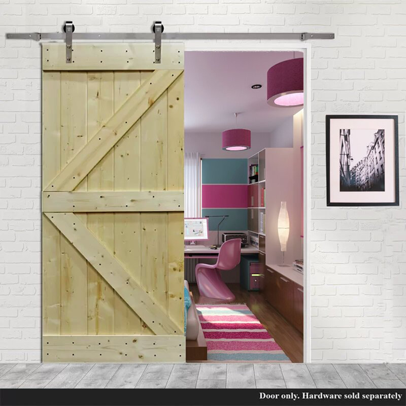 Calhome Paneled Wood Room Dividers Barn Door Without Installation