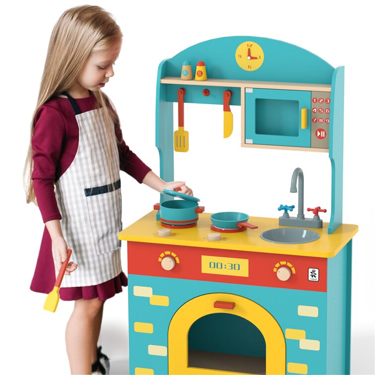Pretend Cooker Play Set WOODEN Kids Childrens Cooking Girls Role Toy Kitchen 