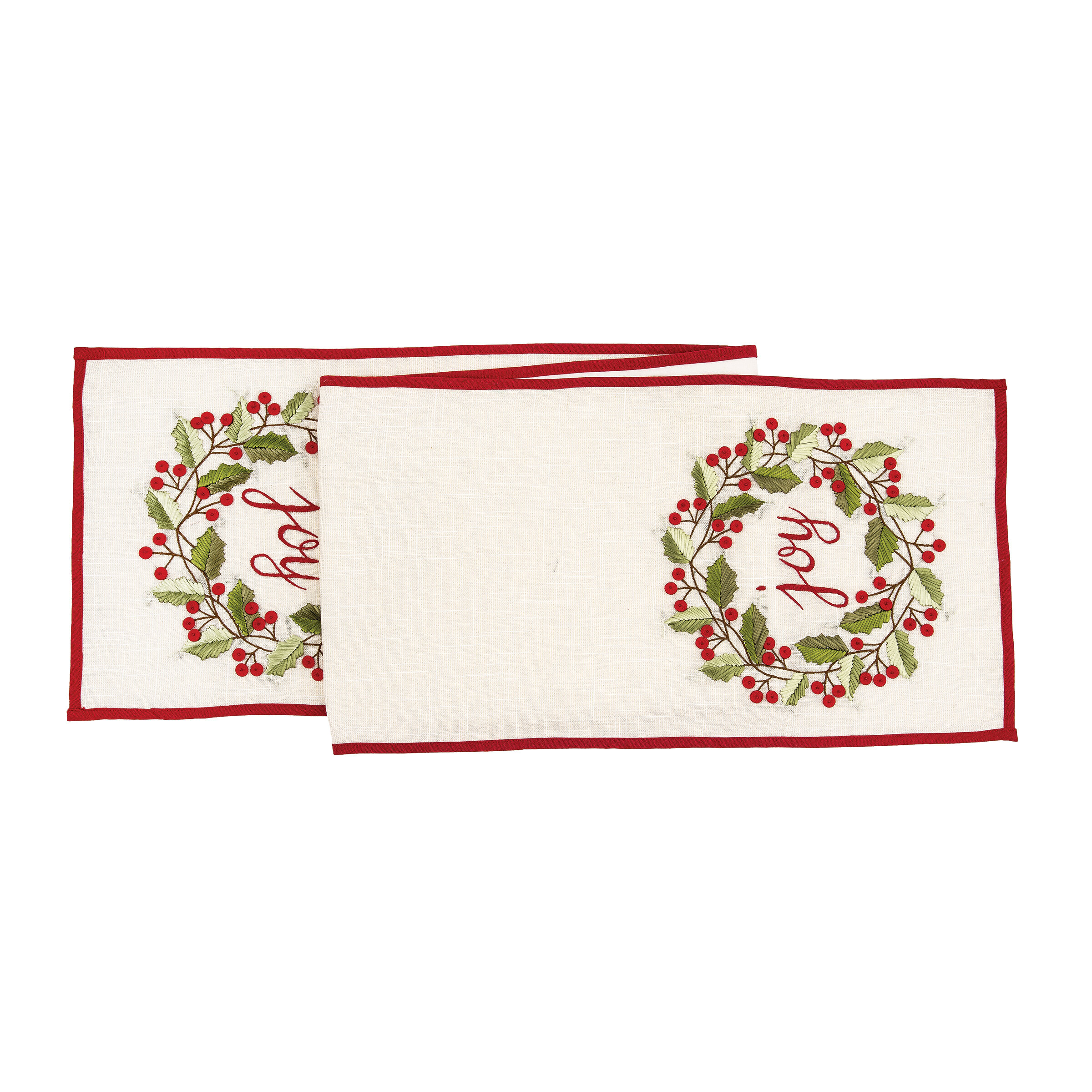 Foundstone™ Evyn Rectangular Embroidered Christmas Table Runner | Wayfair