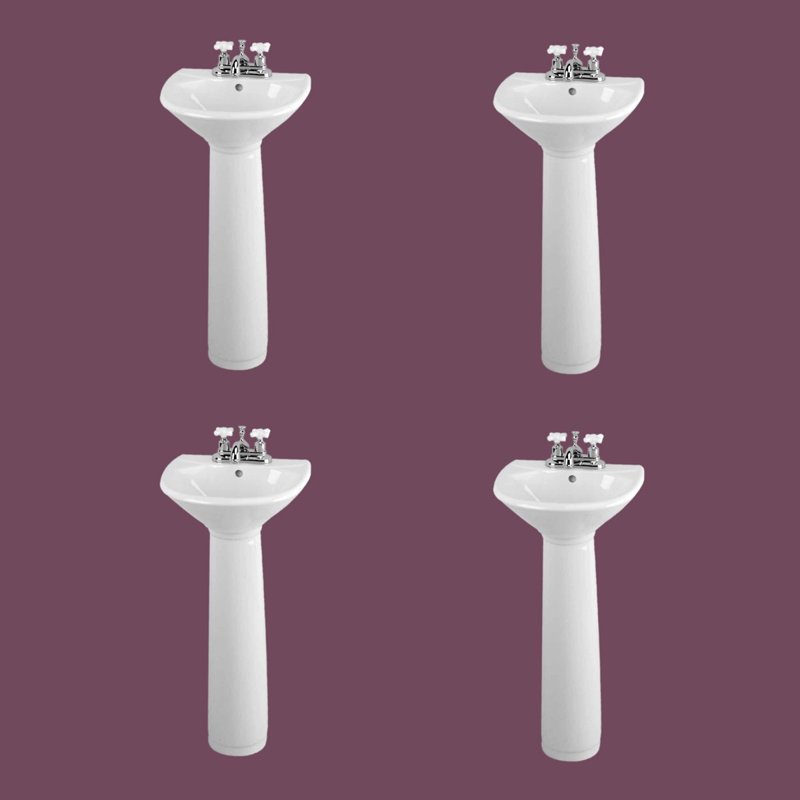The Renovators Supply Inc Vitreous China U Shaped Pedestal Bathroom Sink With Overflow Wayfair