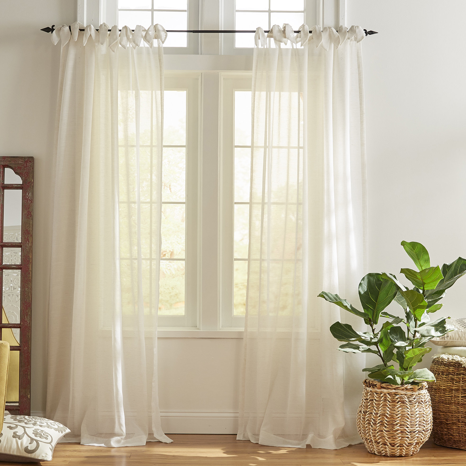 Highland Dunes Dupre Sheer Curtain Panel & Reviews | Wayfair