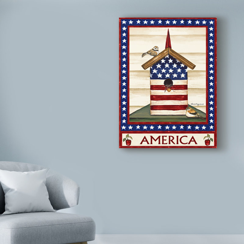 The Holiday Aisle Flag Birdhouse Acrylic Painting Print On