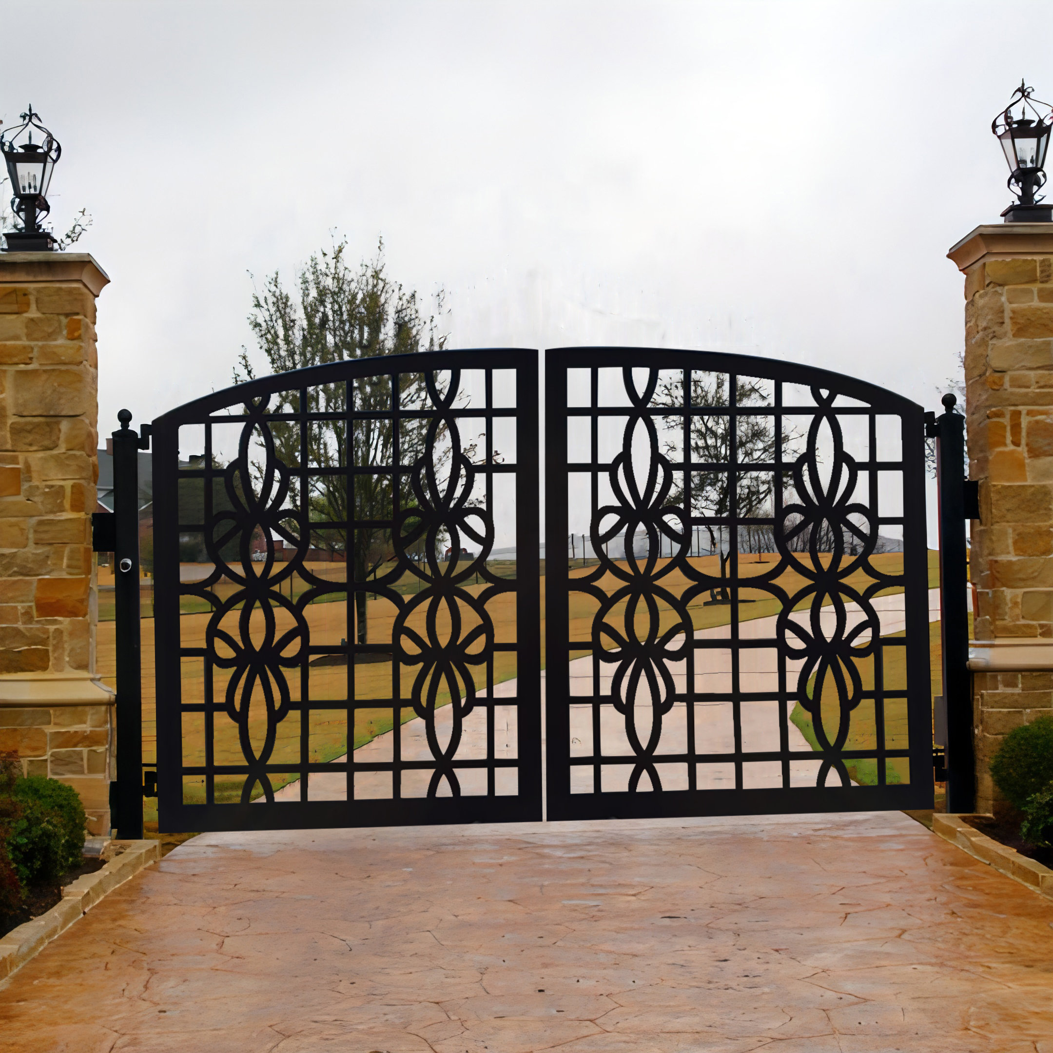 TAIMCO Art Floral Metal Driveway Gate Wayfair Canada