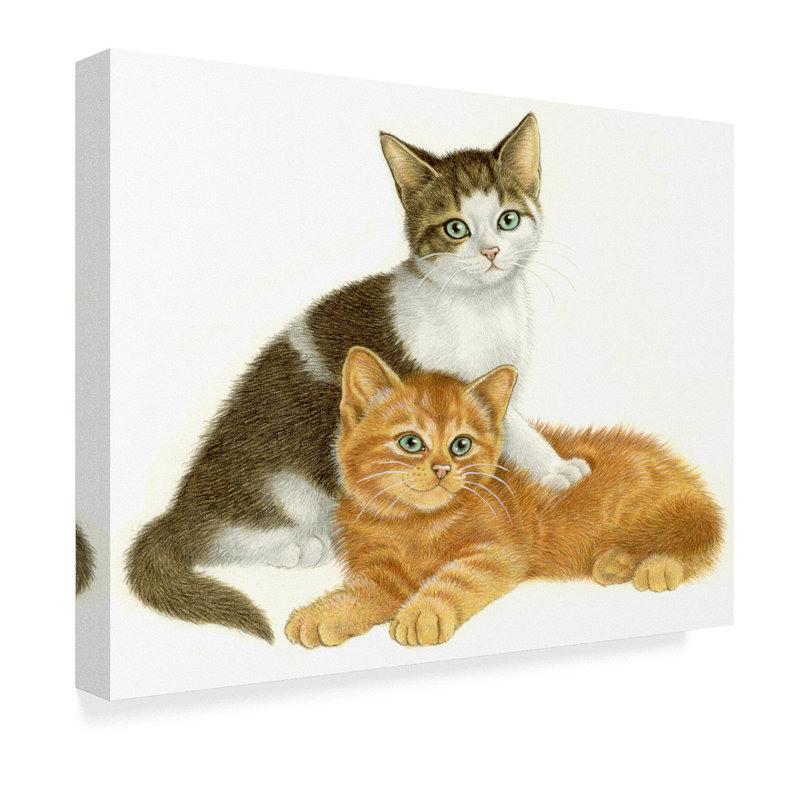 Trademark Art Two Friends Brown Cat Acrylic Painting Print On