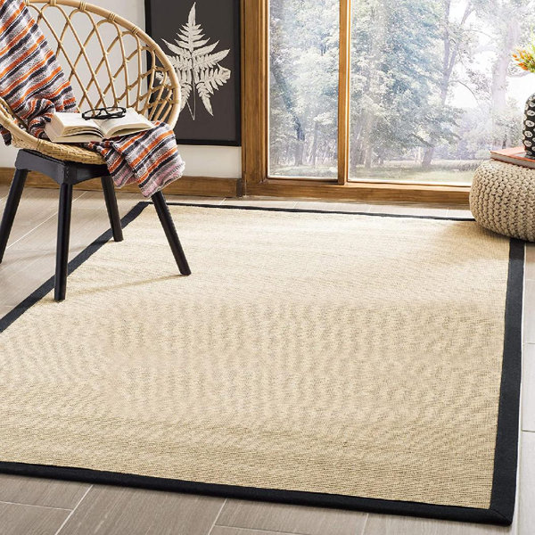 Bay Isle Home Stepp Area Rug in Maize/Black | Wayfair