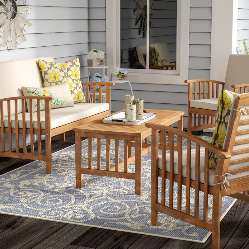 Lark Manor Alcazar 4 Piece Sofa Seating Group With Cushions Reviews Wayfair