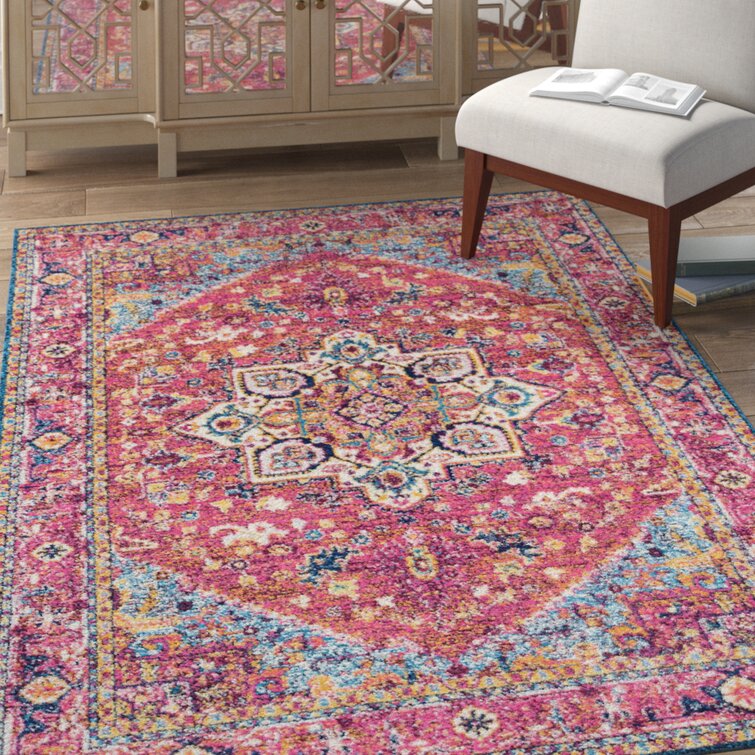 Bungalow Rose Dietz Power Loom Performance Magenta Rug & Reviews | Wayfair