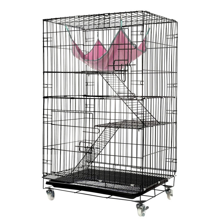 Tucker Murphy Pet Mustafa Luxury 3 Tier Portable Outdoor Cat Cage With Door Wayfair