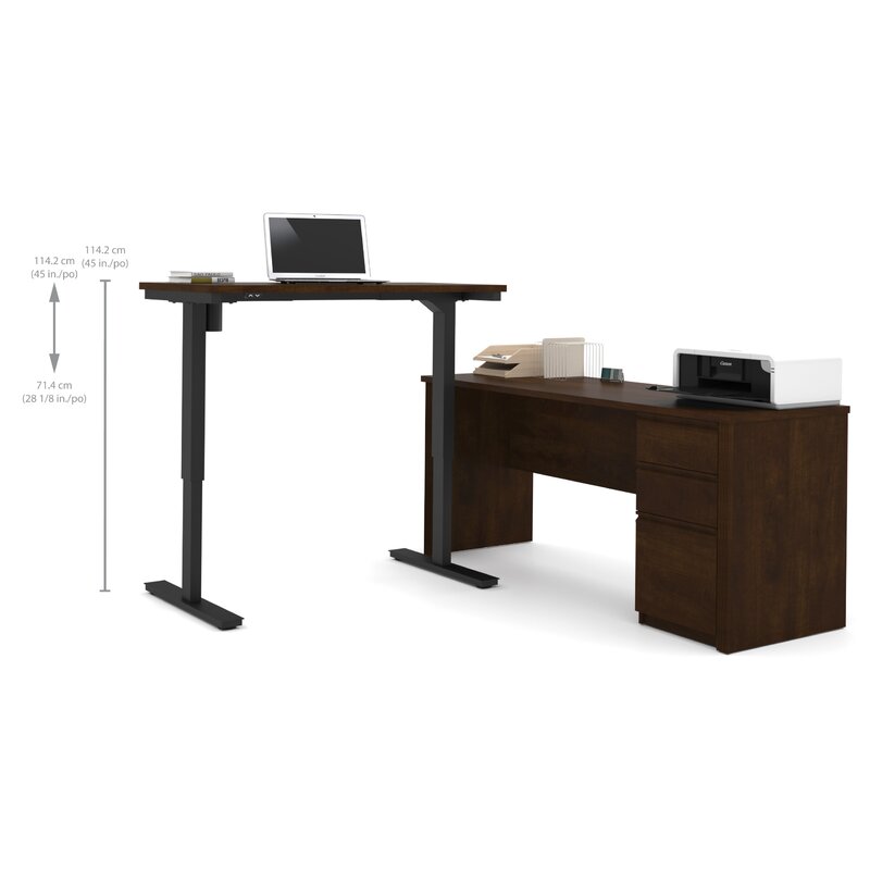 Ebern Designs Kenworthy Reversible L Shape Standing Desk With