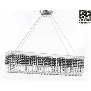 Contemporary Rectangular 10-Light Crystal Chandelier