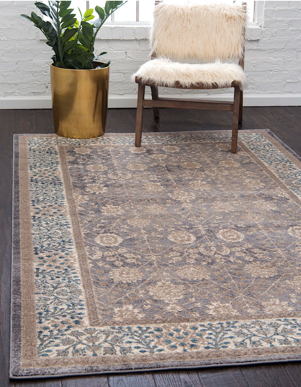 Rugpal Linz Oriental Brown Gray Area Rug Wayfair