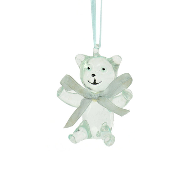 The Holiday Aisle Blue Glass Bear Hanging Figurine Ornament Wayfair
